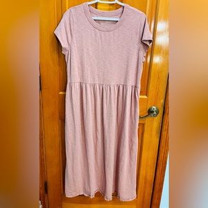 Dusty pink dress.